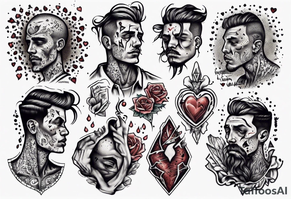 heartbroken man closeup tattoo idea