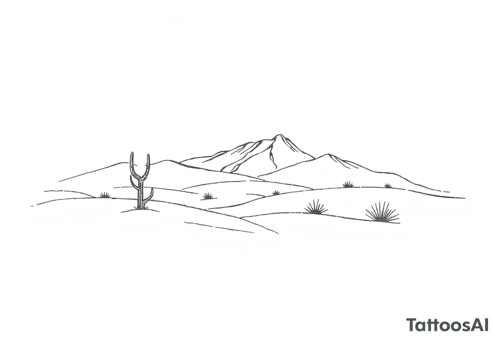 Desert landscape tattoo idea