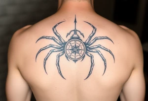 Spider carrying a compass tattoo idea