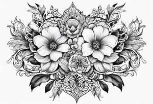 ornate floral sternum tattoo tattoo idea