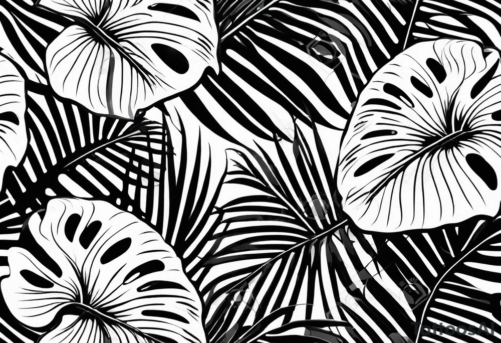 monstera tattoo idea