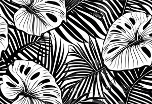 monstera tattoo idea