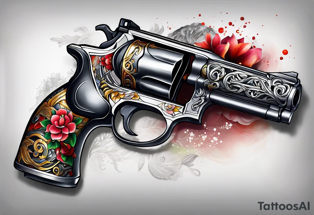 Japanese gun tattoo idea