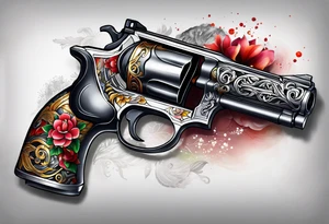 Japanese gun tattoo idea