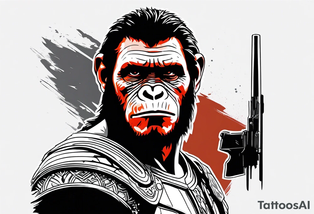 Caesar from the movie planet of the apes tattoo idea