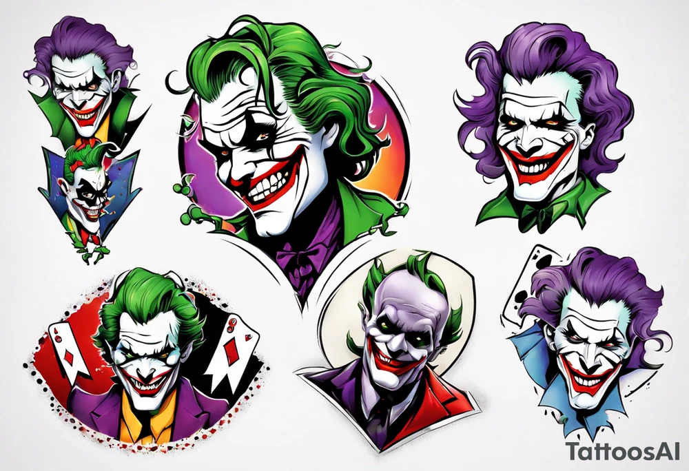 joker arm sleeve tattoo idea