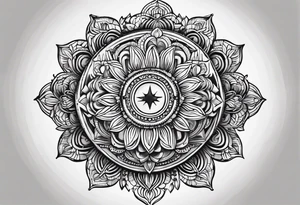 small round tattoo with open in the middle tattoo idea