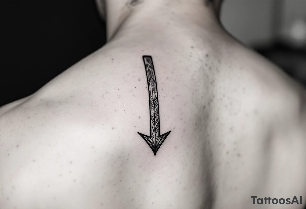 create an arrow that show down tattoo idea