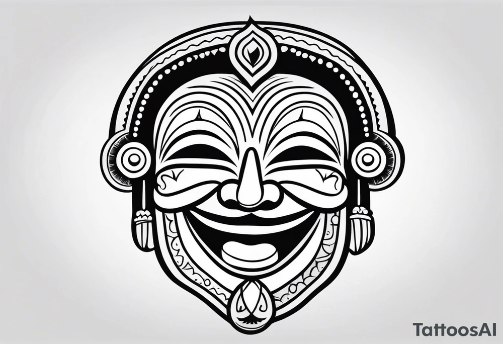 Laughing mask Mexican style tattoo idea