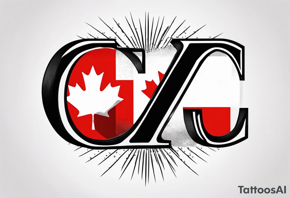 The letter C with the Canadian flag with the letter C tattoo idea