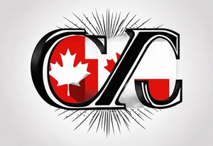 The letter C with the Canadian flag with the letter C tattoo idea