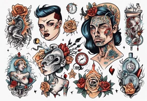 man getting tattooed by a woman tattoo idea