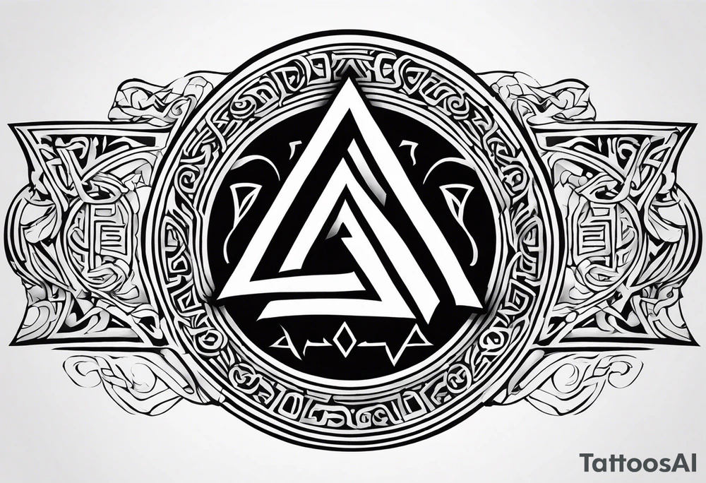 Valhalla fire runes
Sword shield valknut tattoo idea