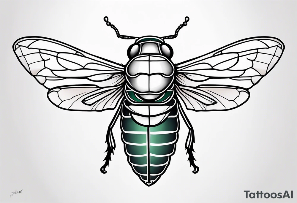 Neo traditional Cicada tattoo idea