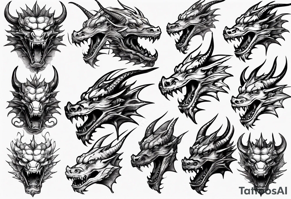 dragon head tattoo idea