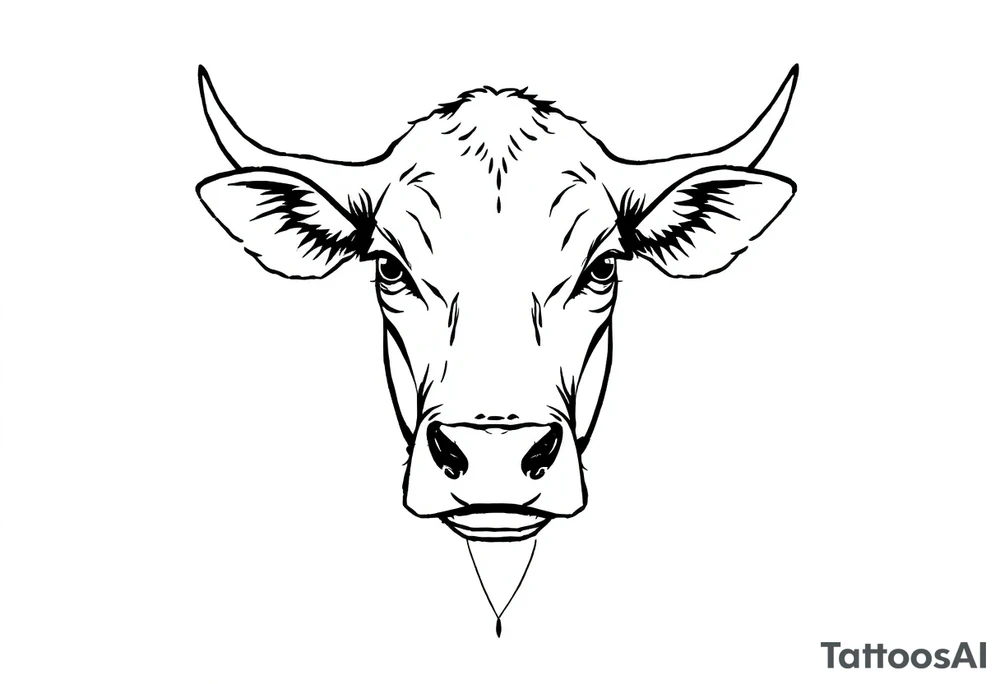 cow face tattoo idea
