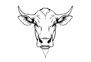 cow face tattoo idea