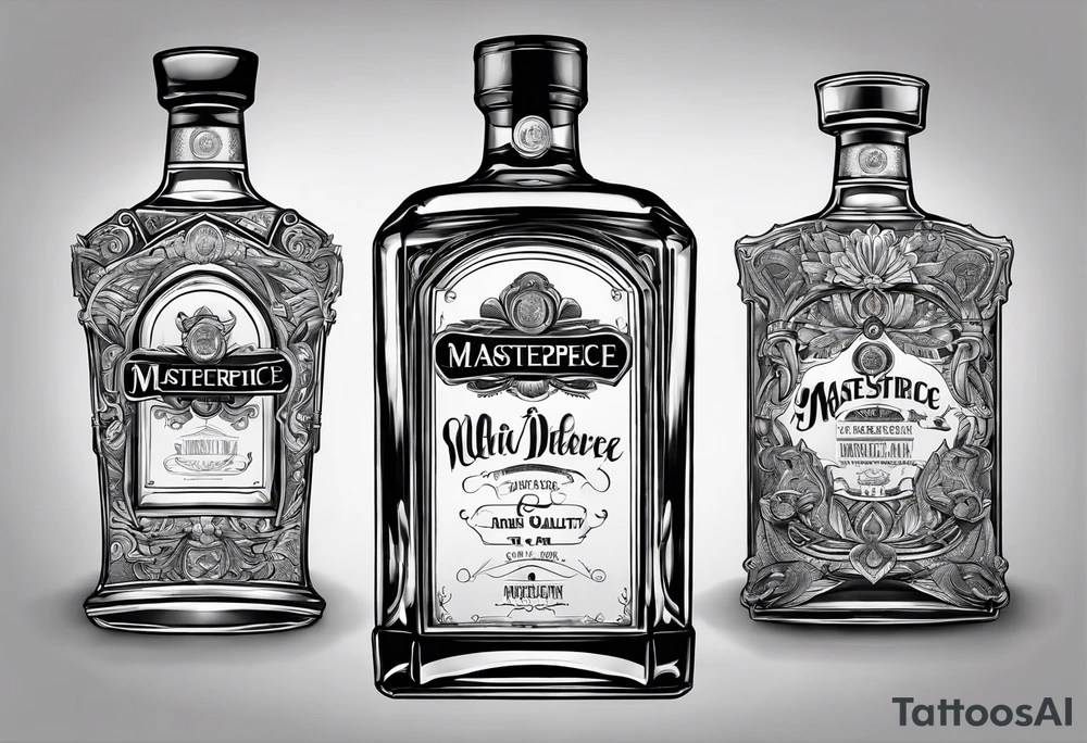 Imported whiskey bottle tattoo idea