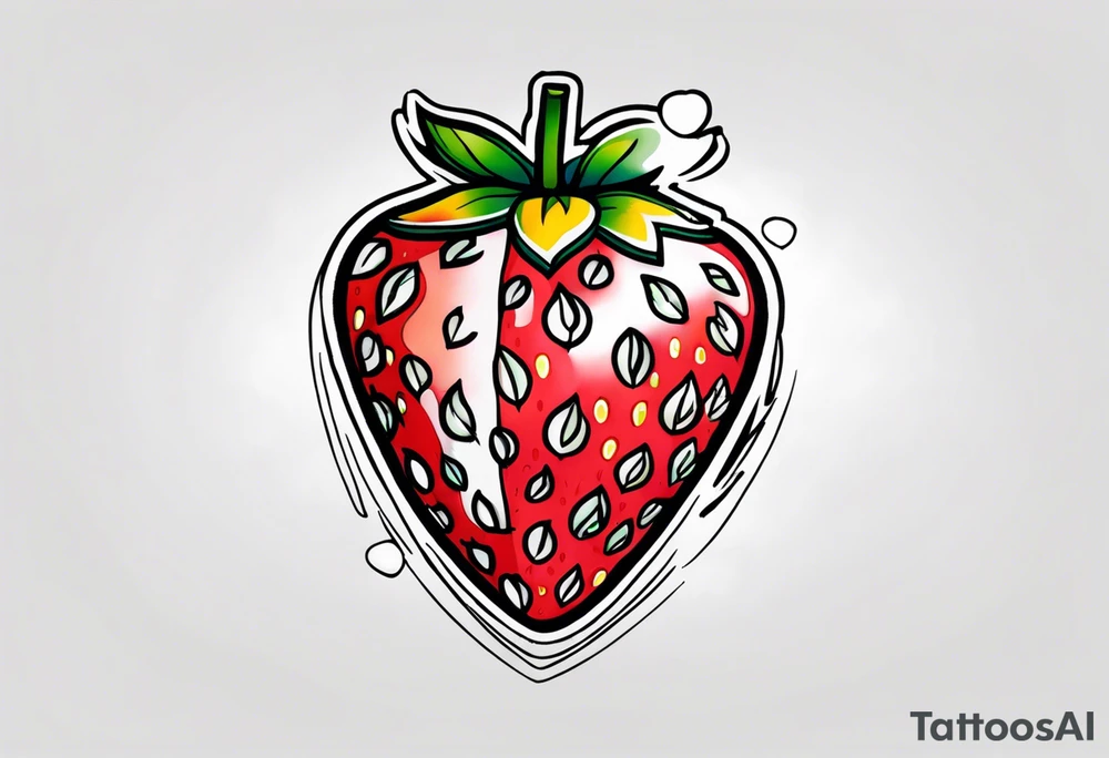 Graffiti Rainbow Strawberry tattoo idea