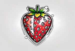 Graffiti Rainbow Strawberry tattoo idea