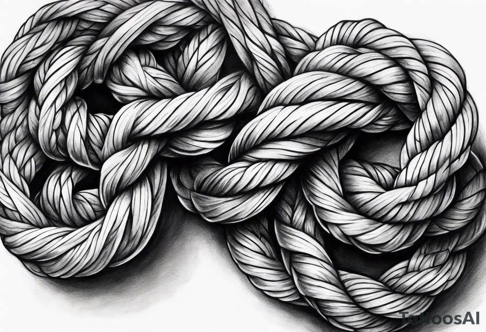 Rope knots twisting tattoo idea
