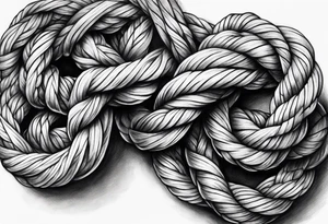 Rope knots twisting tattoo idea