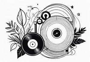 vintage phonograh tattoo idea