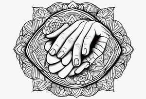 Mom dad family hold hand tattoo idea