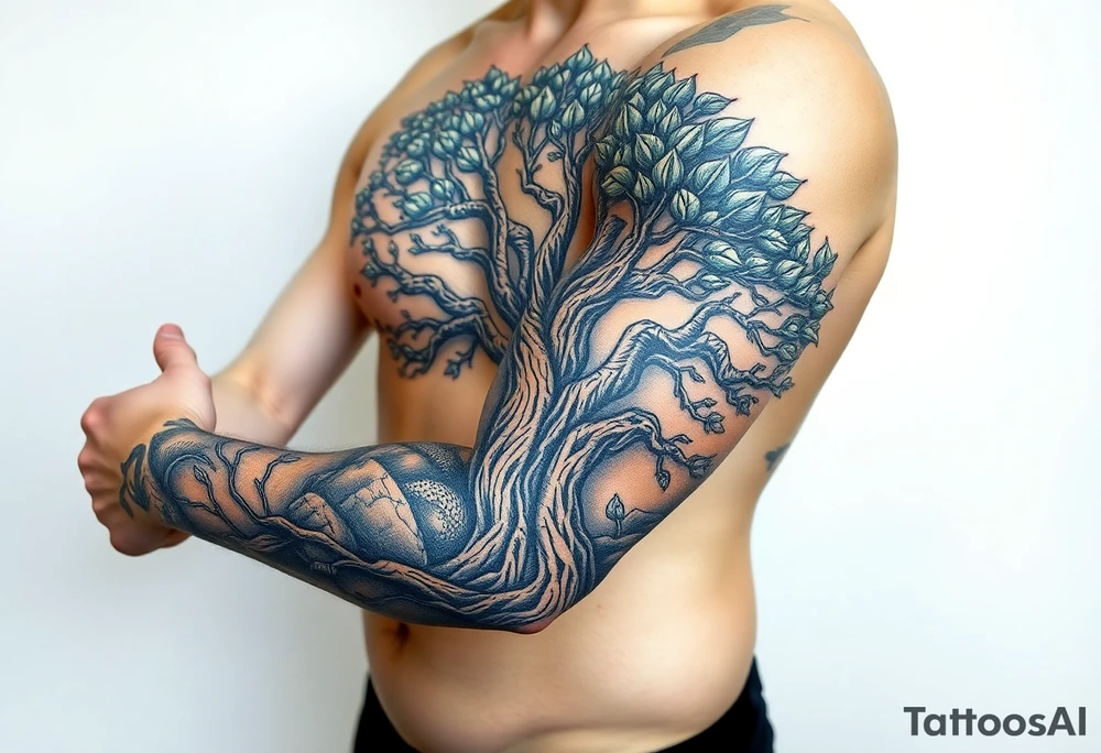 Tree covering entire arm/hand tattoo idea