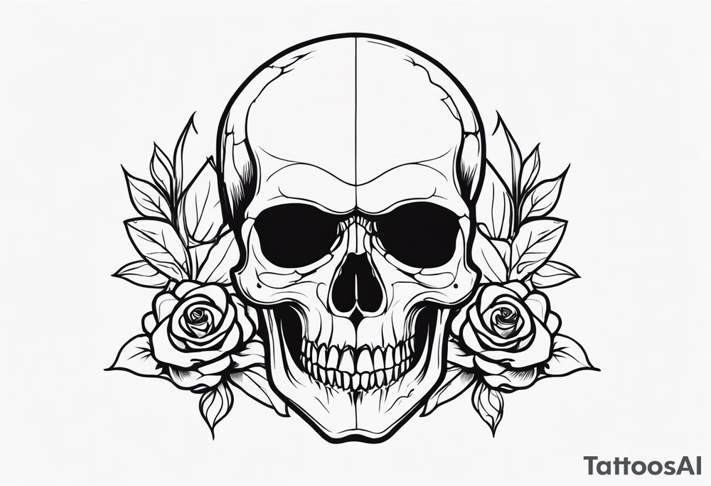 Memento mori writen skull sleeve tattoo design tattoo idea