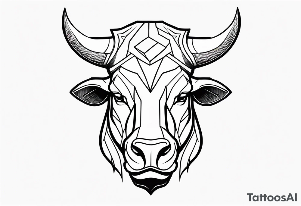 Minotaur head like a sculpture tattoo idea