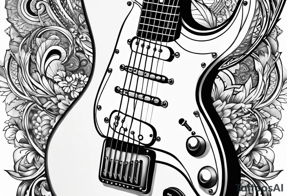 Electric guitar tattoo idea