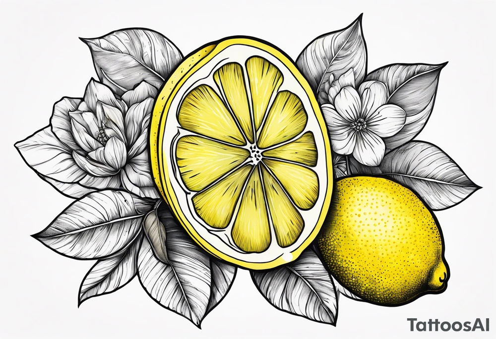 a lemon and a paw tattoo idea