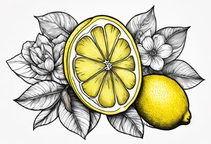 a lemon and a paw tattoo idea