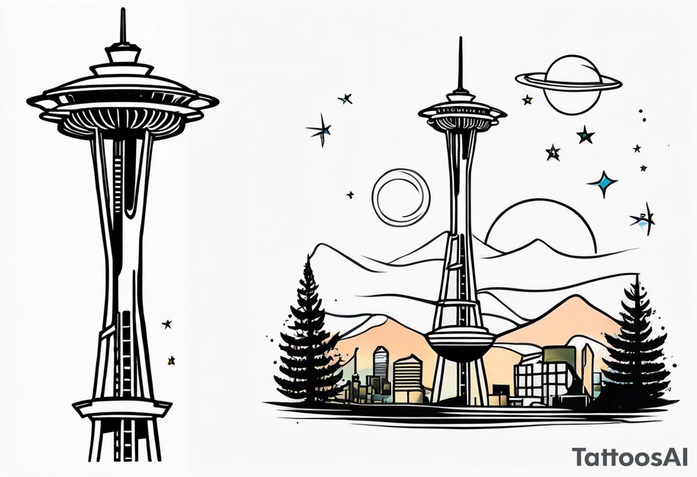 Space needle tattoo idea