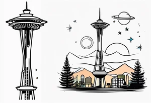 Space needle tattoo idea