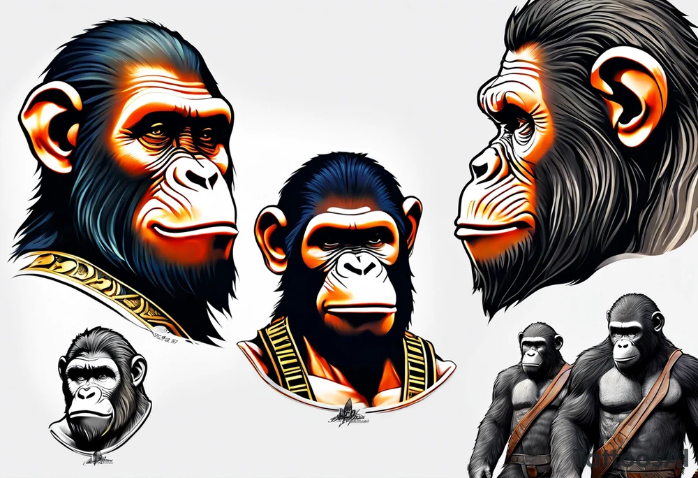 Caesar from the movie planet of the apes tattoo idea