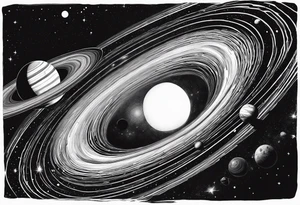 Planets orbiting a supermassive black hole. tattoo idea
