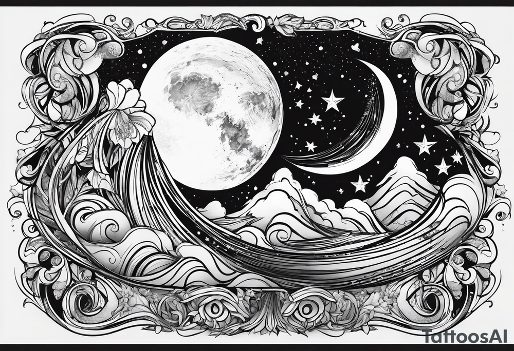 name Brayden, drawing representing love you to the moon and back tattoo idea