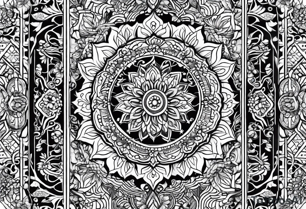 men's henna sleeve tattoo idea