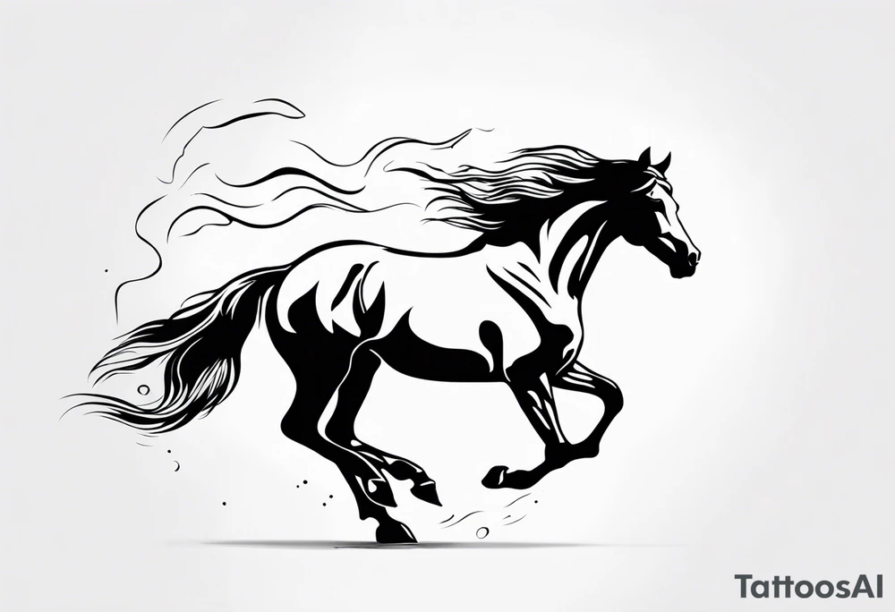 firey horse running tattoo idea