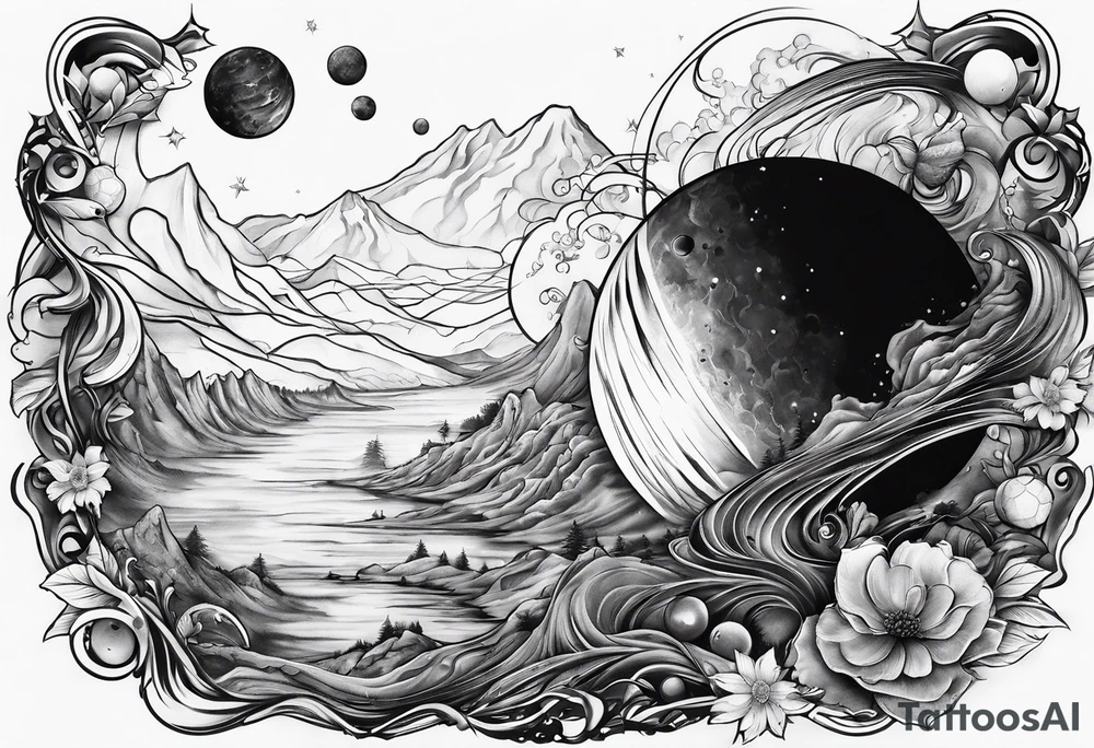 planet collision tattoo idea