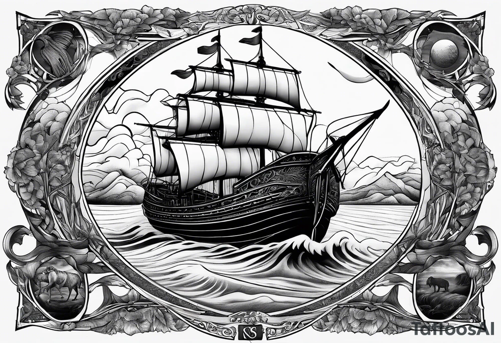 Noah’s arc with names tattoo idea