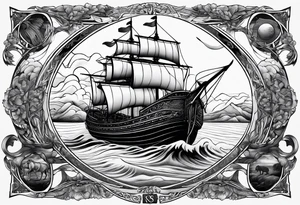 Noah’s arc with names tattoo idea