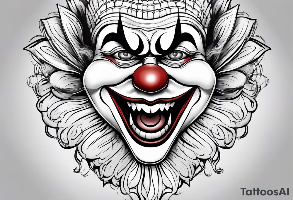 Clown face tattoo idea
