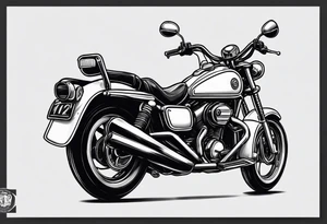 panda riding a motorcycle tattoo idea