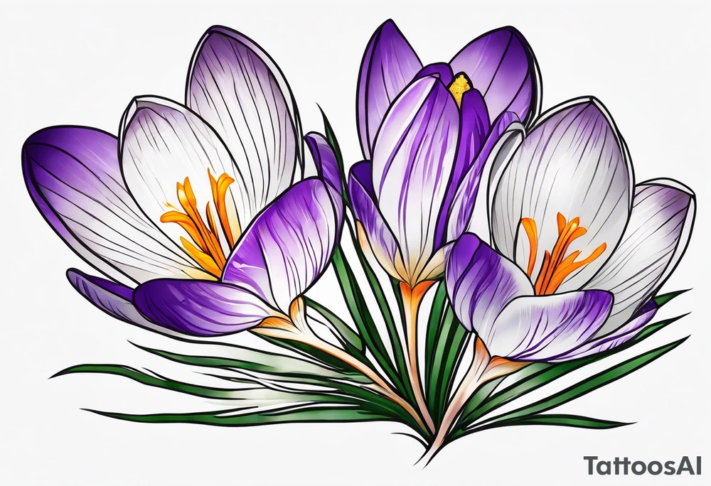 crocus flower design tattoo idea