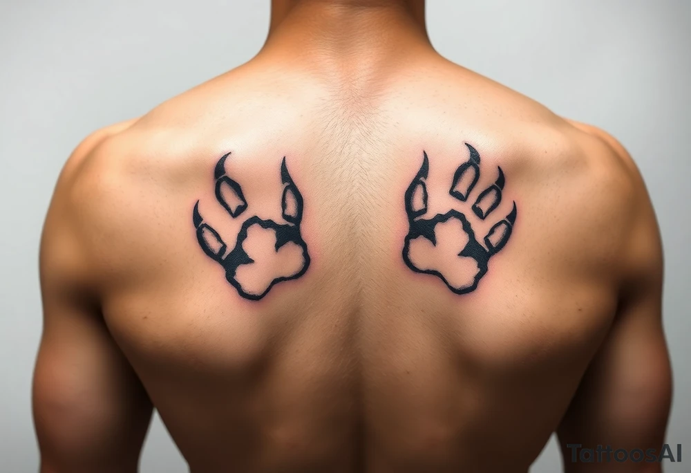 Lion paw prints tattoo idea