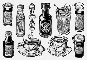 Codeine Syrup with a dubble cup tattoo idea