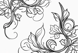Majestic vines with leaves tattoo idea
